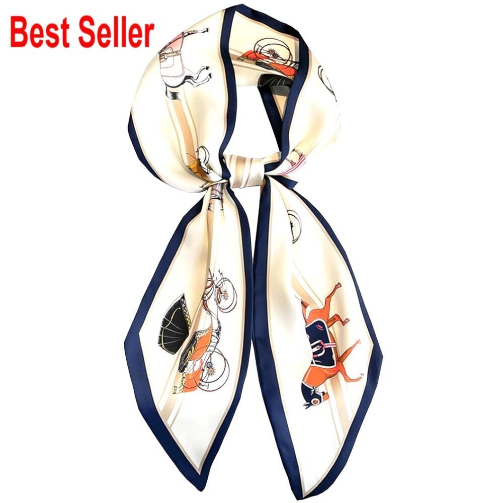 Satin Scarf For Women, Long Thin Fashion Headscarf, Multi-Purpose Accessory